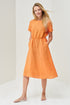 Image 2 of Linen summer dress with short sleeves and rubber waist band Myra from Baltic Linen